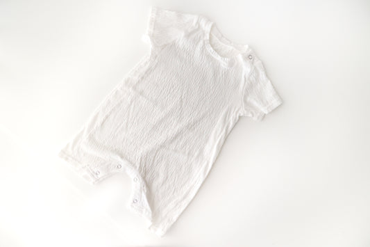 Short Sleeves Romper - White